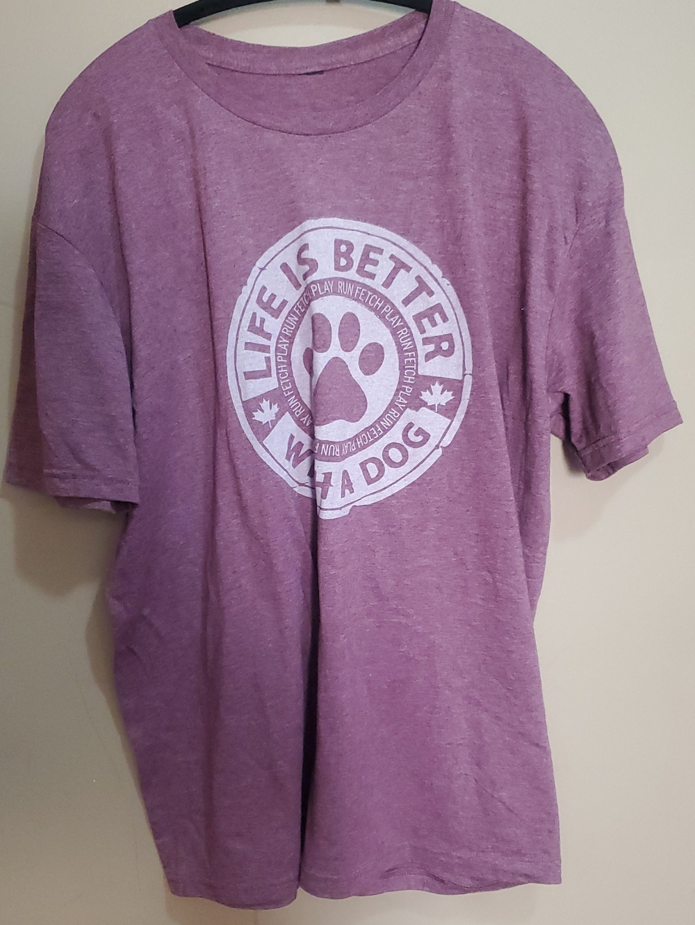 Life Is Better With A Dog Graphic Tee - Purple Size Xl